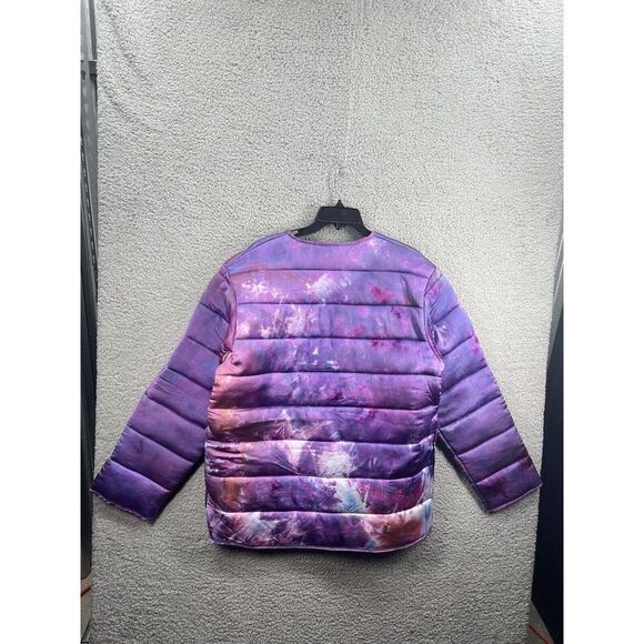 Free People Riverside Tool and Dye Major Silk Quilted Jacket 100% Silk Purple - Picture 6 of 8